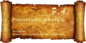 Petrovitsch Adrián névjegykártya